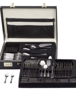 GRÄWE Besteckkoffer Serie Madrid für 12 Personen - 68-teilig aus Edelstahl, handpoliert, spülmaschinengeeignet