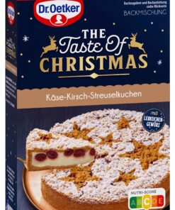 Dr. Oetker Backmischung Käse-Kirsch-Streuselkuchen - Weihnachts-Zauber in einer Packung, 5er Pack Kuchenbackmischung, pe