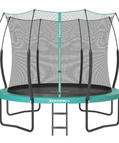 SONGMICS Federloses Trampolin für Kinder Outdoor, Sicherheitsnetz mit Reißverschluss, Glasfaserstangen, Ø 305 cm