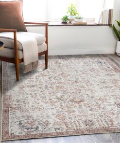 TOPICK Vintage Rotchenille Teppich 120x180cm für Wohnzimmer OEKO-TEX