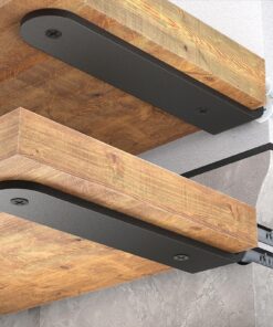WELDUN 4 Stücke Schwerlast Regalhalterung für die Wandmontage, Tragkraft 70 KG, Ideal für Schränke und Regale, Schwarz