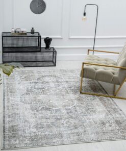 The Carpet Zen Klassischer Vintage Wohnzimmer Teppich im Modernen Used Look - Superflach, Waschbar bis 30 Grad, Baumwoll
