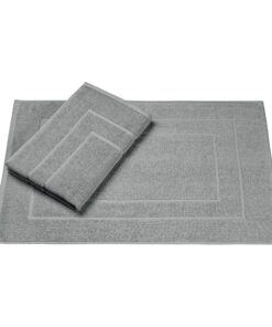 Homewell 100% Baumwolle Duschvorleger 50x70 cm 2er Set Grau Doppelpack