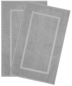 Badetuch-Matte 2er Set Oeko-TEX Zertifiziert saugfähig & waschbar Hellgrau