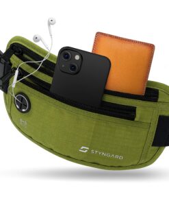 STYNGARD Model Madrid - Flache Bauchtasche diebstahlsicher RFID Schutz - Reise Bauchtasche zum Umhängen für Damen und He