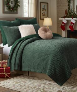 Greenland Home Fashions Velvet Crush Strukturiertes Plüsch-Chenille-Bettwäsche-Set, 3-teilig, Full/Queen, Natur WaldComf