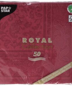 ROYAL Collection 50 Servietten 1/4-Falz 40 cm x 40 cm Bordeaux Ornaments