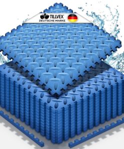 tillvex® Pool Bodenschutzmatte – 60 Stück Unterlegmatten für Pool & Planschbecken, wärmeisolierend, weich & stoßdämpfend