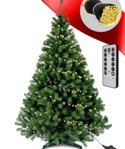 Menz Weihnachtsbaum künstlich 180 cm – dimmbar mit IP44 LED für festliche Dekoration im Garten & Balkon
