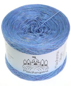 Bobbel Wolle Uni Multicolour Glitzer Strickwolle Häkeln - 300g 1140m 4Fach Größe Cloud Multicolour Glitzer