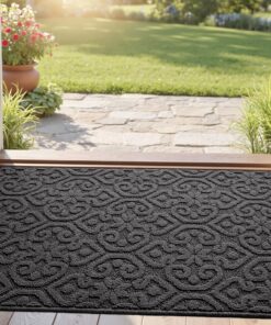 DEXI Schmutzfangmatte, rutschfest, waschbar, absorbierend, für Haustür und Flur, Anthrazit, OEKO-TEX STANDARD 100 | DEX