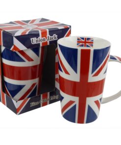 The Leonardo Collection Hoch Union Jack Latte China Tasse Rot Weiß Blau Flagge UK -Vintage Design für Damen und Damen, i