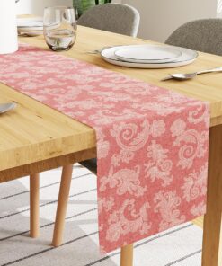 Encasa XO Essenläufer 4 SitzeGrünBlumen JacobsstilPrint Maschinenwaschbar 32x150cm