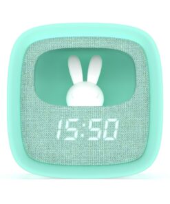 Billy Clock Kinderwecker mit Nachtlicht - Vorderseite Stoff, Soft-Touch Silikon-Rahmen - Digitaler Lichtwecker mit Datum