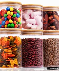 Deco haus® Vorratsgläser mit Deckel 6er Set - Für Müsli, Cornflakes, Zucker, Mehl - luftdicht - Küche - Aufbewahrungsgla