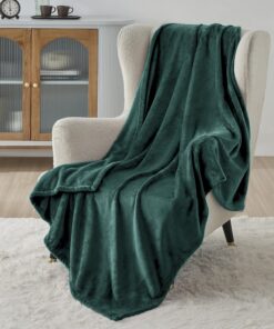 BEDSURE Wohndecke Warm Winter Weich, Sofadecke Kleine, Decke Couch Blanket Dunkelgrün 130x150cm, OEKO-TEX STANDARD 100 B