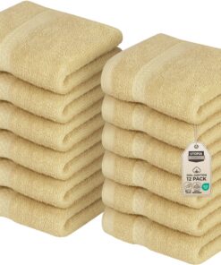 Utopia Luxus-Waschlappen Champagnerfarbe 33 x 33 cm - 12er Pack OEKO-TEX