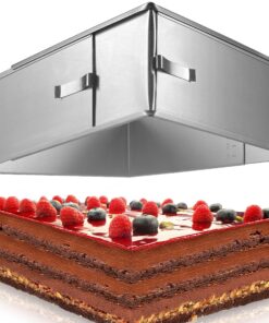 4smile Rechteckige Verstellbare Backrahmen - Edelstahl Kuchenform 8 cm hoch für Schichttorte-Bakery - Ideal für Kuchenge