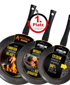 STONELINE Ceramic Pfannenset für Induktion und Alle Herden alleine 3 Teile 20/24/28 cmAntihaft und keramischbeschichtet