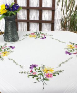 KAMACA Blumen Feuerwerk Vорgezeichentе Stielstich Set fьr Selbststicken fьr Erwachsene (MD 80x80 cm) KAMACA Plattstich