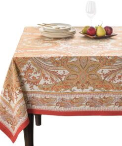Hermès Tischdecke 100% Baumwolle Paisley für Küche und Esszimmer Partys und Hochzeiten (152 x 308 cm) OEKO-TEX