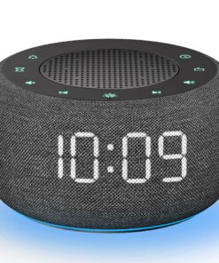 Buffbee Digitaler Radiowecker Schlafzimmer - 7-farbiges Nachtlicht, HiFi-Klang mit Nach-Oben-Lautsprecher, Nachttisch-Di