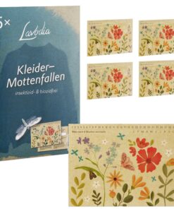 LAVODIA 5X Mottenschutz Kleidermottenfall für den Kleiderschrank – Mottenfallen reiner Schutz ohne Insektizide – LAVODIA