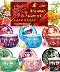 Duftkerze Set Christmas Scented Candle 6 Stück Geschenkset Damen Weihnachten