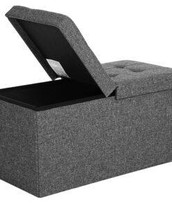 SONGMICS LSF46GYZ Sitzbank mit Stauraum für Flur, Wohnzimmer, Schlafzimmer - schiefergrau, bis 300 kg belastbar, klappba