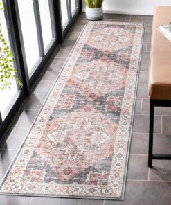 Carvapet rutschfest Waschbar Lang Teppich Rosa Wohnzimmer Schlafzimmer Küche | Carvapet Waschbar 60x240cm rutschfest La