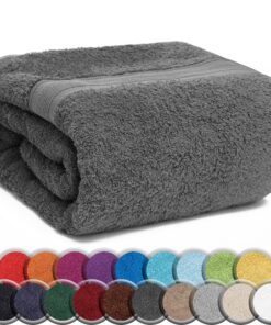 NatureMark SAUNATUCH/Badetuch – Premium Qualität – Sauna-Handtuch 100% Baumwolle – Farbe: Anthrazit Grau