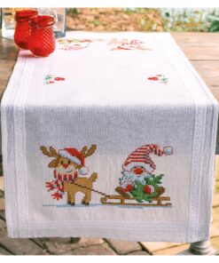 Vervaco Stickpackung Kreuzstitch Set für Erwachsene Vorgedruckt Weihnachten 40 x 100 cm Kreatives BastelnStickset