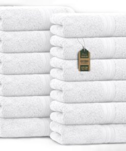 NatureMark Gästetücher –Soft, Absorbierend und Wäscheleicht – Für Bad, Gäste & Spa – 12er Pack (30x50 cm) – OEKO-TEX Zer