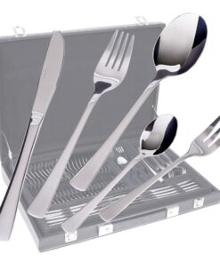 GRÄWE Edelstahl Besteckkoffer für 12 Personen - Serie Würzburg, Supreme Speisekammer, Hochwertiges Besteckset 60-teilig