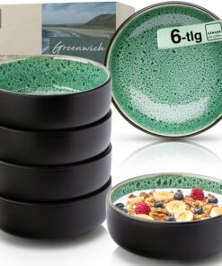 Sänger Greenwich Steingut Dessertschalen Bowl 6 teilig VALUE COLLECTION Schüsseln grün 550 ml spülmaschinen- und mikrowe