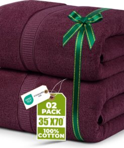 Utopia Towels Burgunderrot, sehr saugfähig Badetuch, Hotelqualität, 600 g/m², 2 Stück