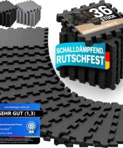 MONZANA® 36er Bodenschutz‑Puzzlematten 30×30 cm (3 m²) – rutschfest, EVA‑Schaumstoff