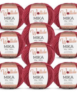 Wollidu Mika Häkelgarn - Beerenrot 10x 50g/165m Oeko-Tex_standard_100