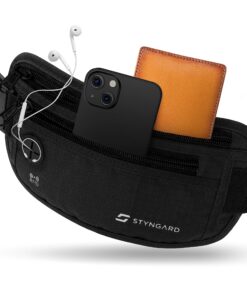 STYNGARD Flache Bauchtasche diebstahlsicher RFID Schutz - STYNGARD Model Madrid - Reise Bauchtasche mit Diebstahlschutz