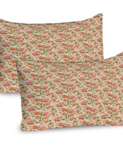 ABAKUHAUS Mohn Dekorativer Kissenbezug 80x40 cm Multicolore Pastellblüten Motiv