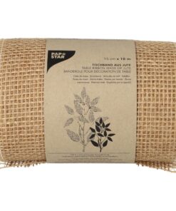 Papstar Natur Jutetischläufer Dekoband 10m x 15cm Trendy Hochwertig