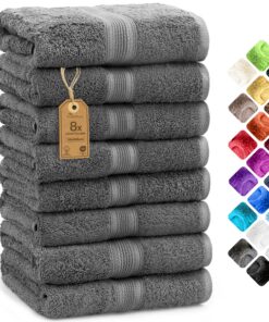NatureMark 8er Handtücher-Set – 100% Baumwolle, besonders saugfähig & langlebig