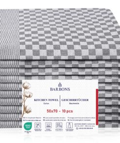 BARBONS 10er Set Geschirrtücher Baumwolle - Super saugstarke Küchentücher 240 g/m2 Oeko Tex - waschbar bis 60°C - Gastro
