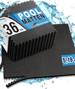 bonsport Pool-Unterlegmatte 36er Set – Bodenschutz & rutschfeste Poolmatte, schwarz