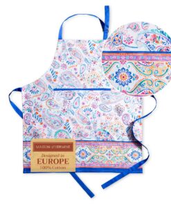 Maison d'Hermine Schürze Oeko-Tex Standard 100 - verstellbarer Nackenriemen, 100% Baumwolle, Schürze mit Mitteltasche un