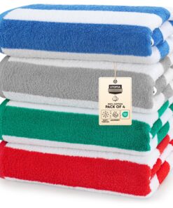 Utopia Towels - Große Strandtücher Cabana-Streifen (76 x 152 cm) - 100% gesponnene Baumwolle, weich und saugfähige Handt