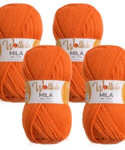 Wollidu Mila Garn zum Häkeln und Stricken - 100% Polyacryl Kürbis Orange - OEKO-TEX STANDARD 100 | Wollidu Mila Garn 4