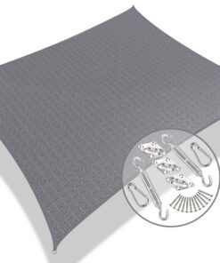 VOUNOT Sonnensegel Rechteckig 3×2,5 m – Atmungsaktiv & UV-Schutz, Grau