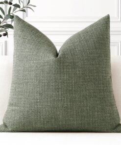 Artscope Einfarbig Kissenbezug Set für Sofa und Schlafzimmer Graugrün
