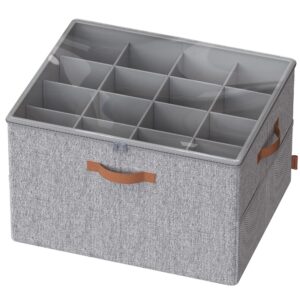 SONGMICS Schuh-Organizer für 16 Paar Schuhe, Platzsparend, taubengrau LSP555G01 SONGMICS Schuh-Box mit transparentem D